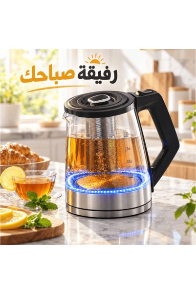 Generic غلاية كهربائية زجاجية، 1500 واط، سعة 2.2 لتر.