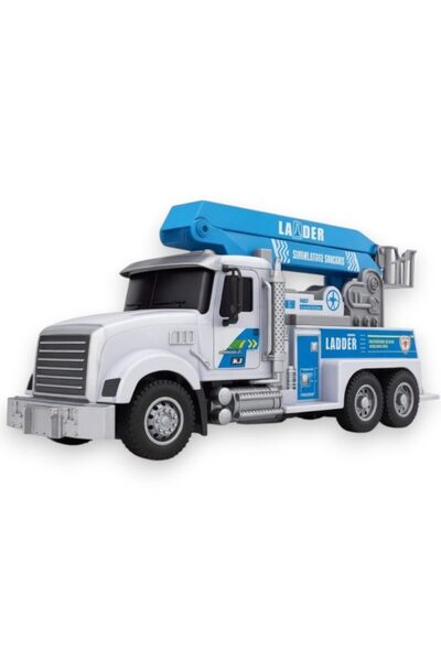 DAMUR Camion cu scară telescopică cu fricțiune, cu lumini și sunete, jucărie ...