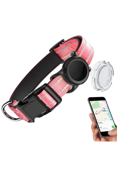 Choice No AirTag-S(25-43cm) Pink (No Tracker) Waterproof Air Tag Dog Collar w...