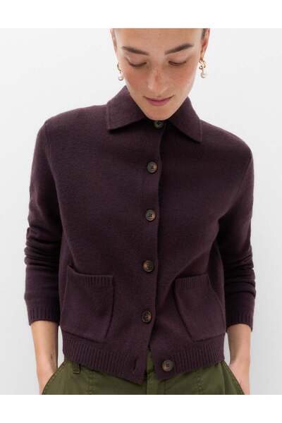 Marks & Spencer Cardigan scurt, lejer, cu guler, din fir aerat