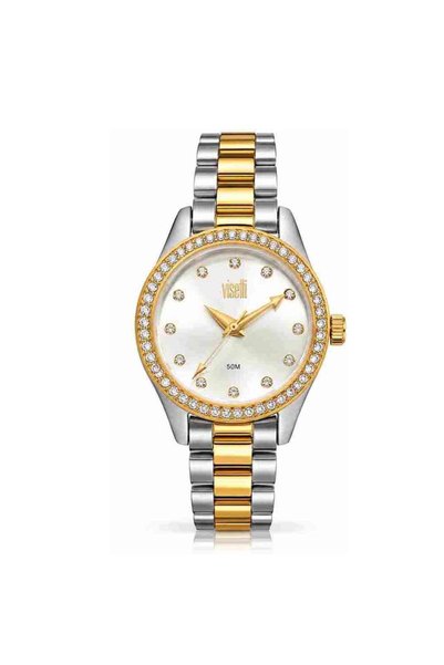 Visetti Ρολόι Γυναικείο Δίχρωμο Stainless Steel με zircon 62Z-SW025SGI