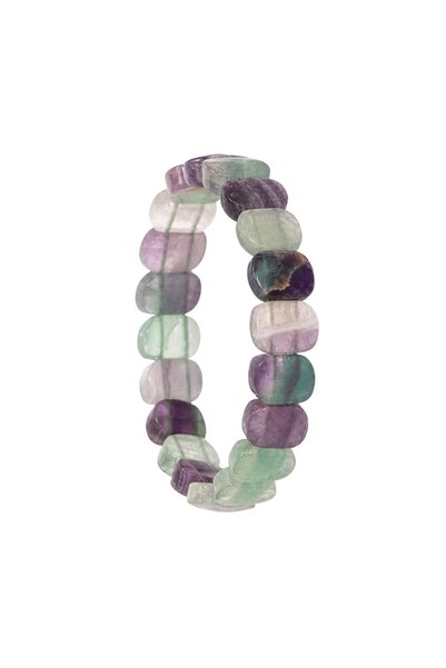 ALUULA Zawira Fluorite natural stone bracelet (rectangle cut)