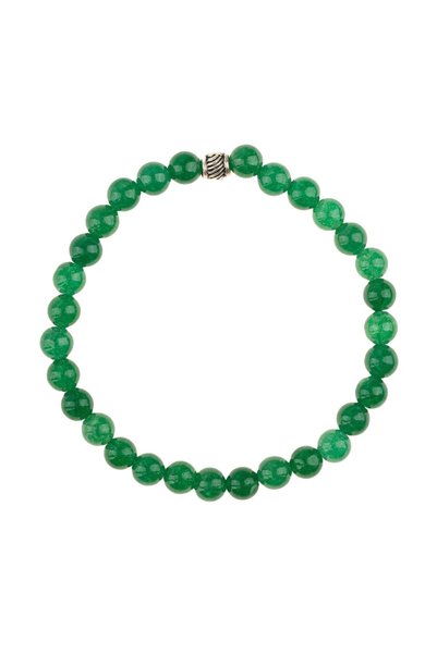 ALUULA Zawira Green Agate Natural Stone Bracelet (6mm Sphere Cut)