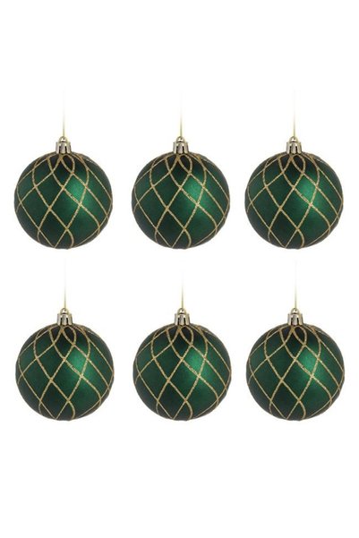 BAMI NETWORK Set globuri Craciun verzi glitter plastic Ø8cm decor festiv