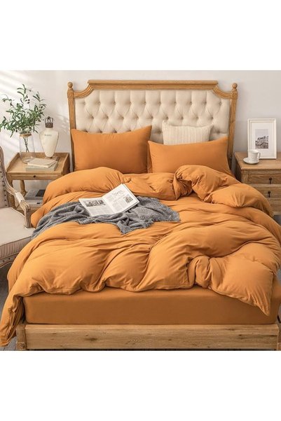 PUREGAIN PURE ERA Jersey Knit Duvet Cover Set 100% T-Shirt Heather Cotton Sup...