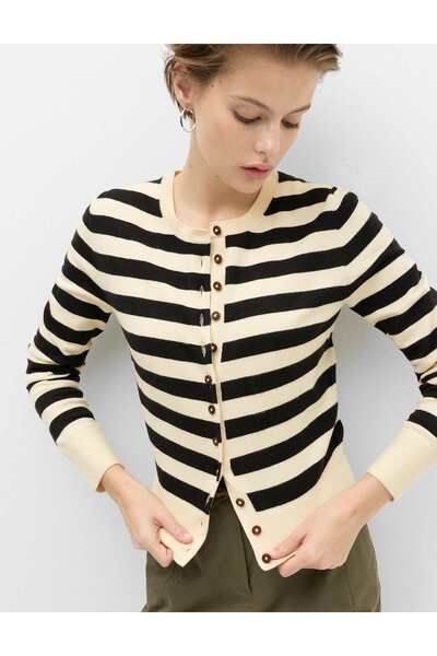 Marks & Spencer Cardigan scurt cu dungi din fir aerisit
