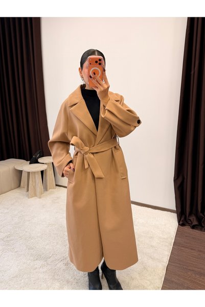 LOISY Kadın Camel Kaşe Kaban