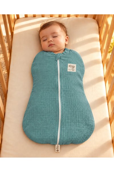 Tomuycuk Newborn Baby Onesie, 0–6 Months, 100% Cotton, 4-Ply Muslin, Zipper-F...