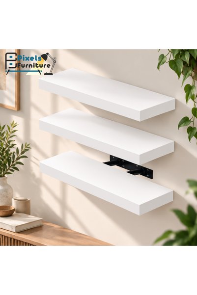 PixelsFurniture مجموعة من 3 قطعة ارفف عائمة للحائط من بكسل الأثاث, غرفة المعي...