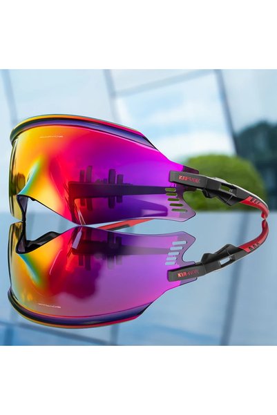 KAPVOE 1LENS color-08 Cycling Sunglasses Cycling Glasses UV400 MTB Bicycle Ey...