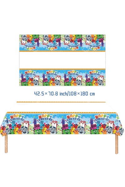 Miniso as shown tablecloth-1pcs Building Block Birthday Party Decoration Numb...