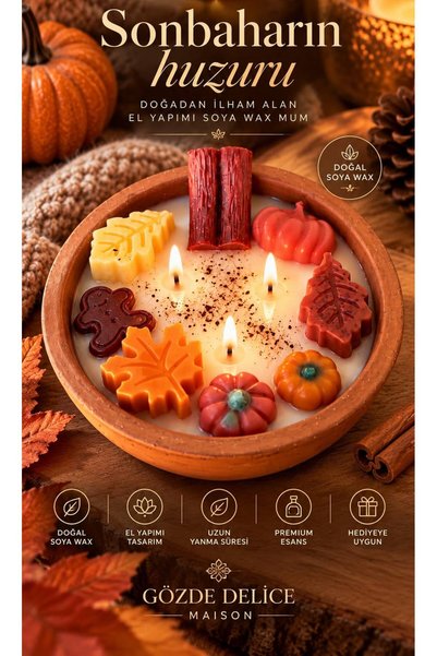 GÖZDE DELİCE Çikolatalı Kek Kokulu El Yapımı %100 Soya Wax Dekoratif Mum