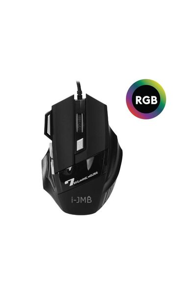 Jumbo Mouse Gaming cu Fir Negru RGB 3600 dpi i-JMB