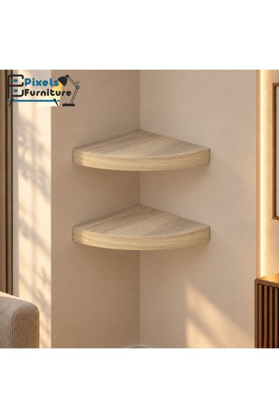 PixelsFurniture مجموعة من 2 قطعة ارفف عائمة زاوية للحائط من بكسل الأثاث, غرفة...