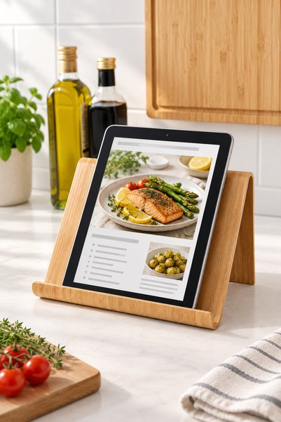 demitar VIVALLA Bambu Telefon ve Tablet Standı – 26 × 17 cm