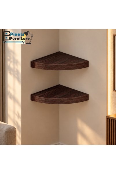 PixelsFurniture مجموعة من 2 قطعة ارفف عائمة زاوية للحائط من بكسل الأثاث, غرفة...