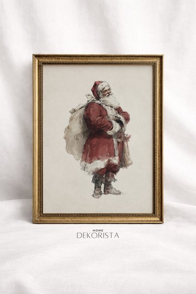 HOME DEKORİSTA Πίνακας με θέμα την Πρωτοχρονιά σε στυλ vintage χωρίς τύπωμα, ...