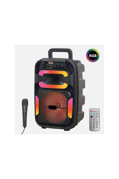 Jumbo Boxă Karaoke Bluetooth cu LED RGB Microfon și Radio 10W