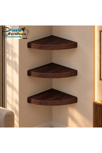 PixelsFurniture مجموعة من 3 قطعة ارفف عائمة زاوية للحائط من بكسل الأثاث, غرفة...