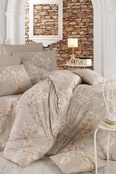 Mira Home Double Duvet Cover Set Cotton Beige Spring