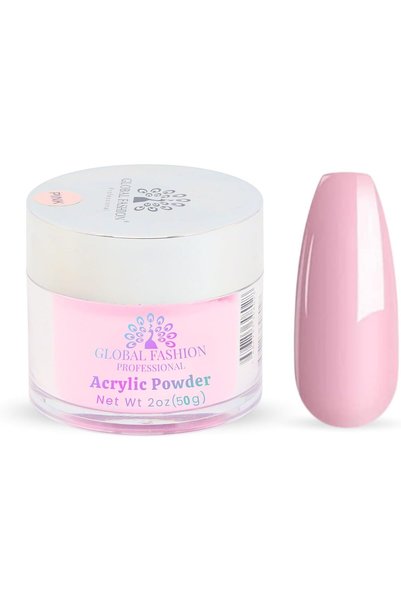 GLOBAL FASHION Professional Acrylic Powder Pink, 50g - Acrylic Nail Powder fo...