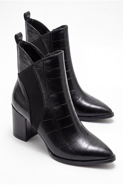 v.s.h velvet Cizme de iarnă negre pentru femei, cu elastic și cu model croco,...