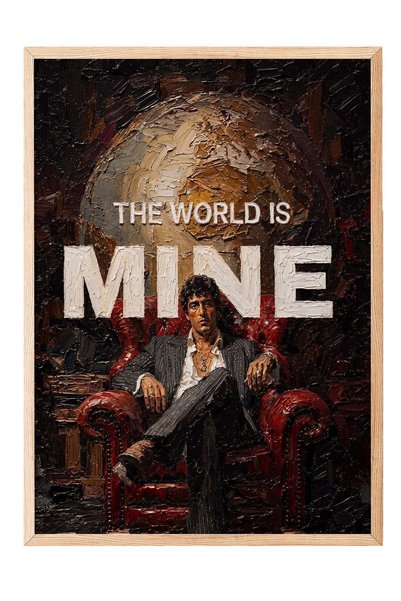Postifull "The World is Mine" Poster – Wood-Framed Artwork No. 160519