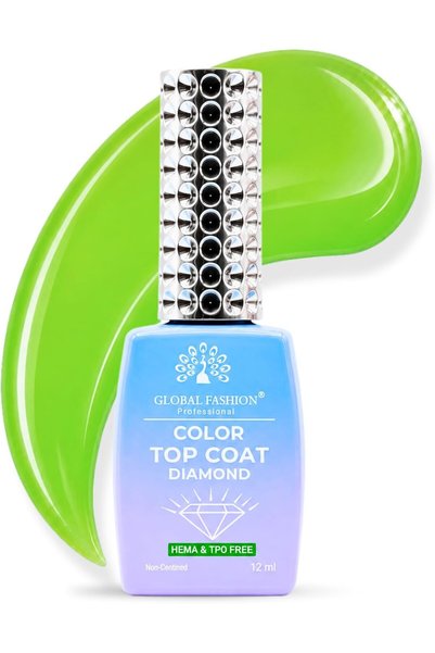 GLOBAL FASHION Professional Color Top Coat Diamond 12ml – HEMA & TPO Free No ...