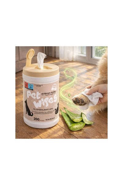 Jumbo Servetele Umede pentru Animale de Companie cu Aloe Vera - 200buc