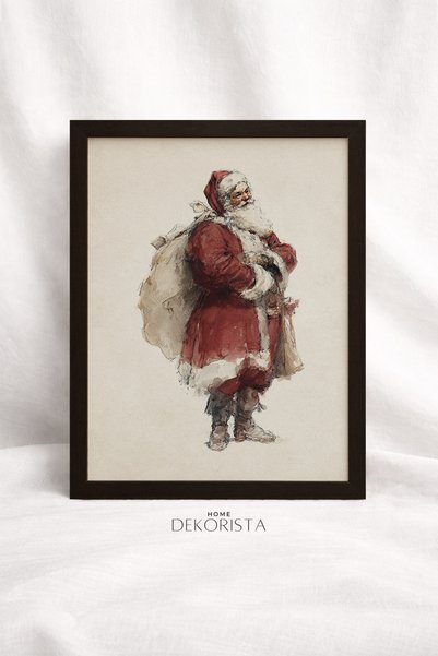HOME DEKORİSTA Πίνακας με θέμα την Πρωτοχρονιά σε στυλ vintage χωρίς τύπωμα, ...