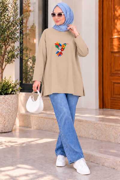 softalya moda تونيك نسائي عصري أنيق بتفاصيل مطبوعة