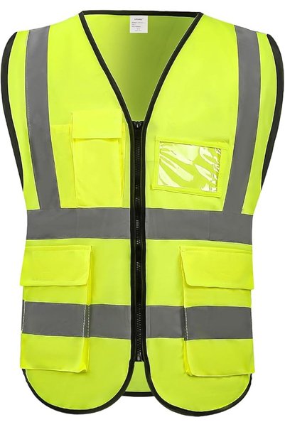 ASKIND High Visibility Vest, Safety Vest with Pockets and Zipper, Functional ...