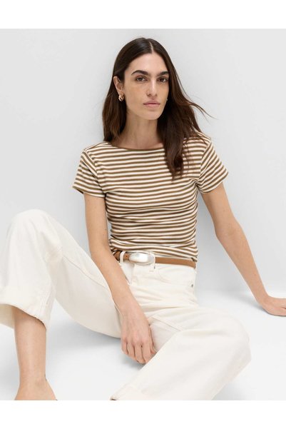Marks & Spencer Tricou din bumbac pur cu mânecă scurtă și spate decupat