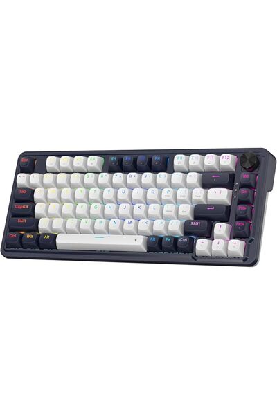 REDRAGON K673GB 75% Wireless Gasket RGB Gaming Keyboard, 3 Mode 81 Keys PBT C...