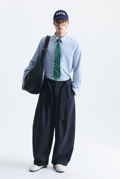 VAMOSCLO Balloon Fit Striped Pants