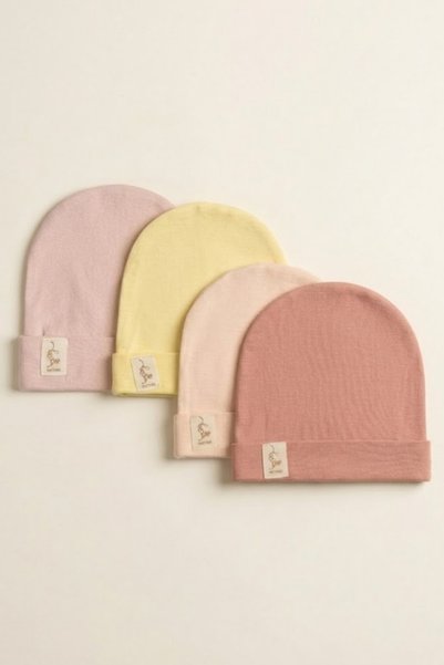 LOGO AKSESUAR Unisex Baby 100% Cotton Interlock Beanie with "Nature" Print, 0...