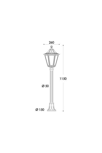 FUMAGALLİ Φωτιστικό MIZAR/RUT E27 60 W 1150 x 260 mm μαύρο διαφανές
