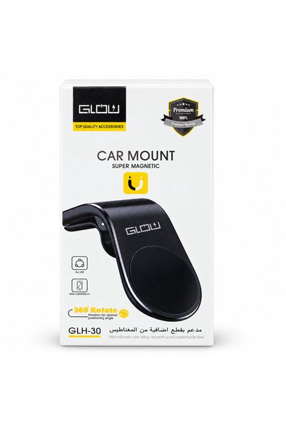 Glow حامل هاتف مغناطيسي للسيارة، يثبت على فتحة التهوية، موديل GLH-30، يدور 36...