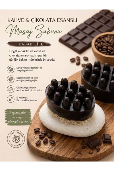 Doğal Kabak Lifli Kahve & Çikolata Esanslı Masaj Sabunu