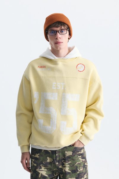 VAMOSCLO Oversize printed hooded sweatshirt