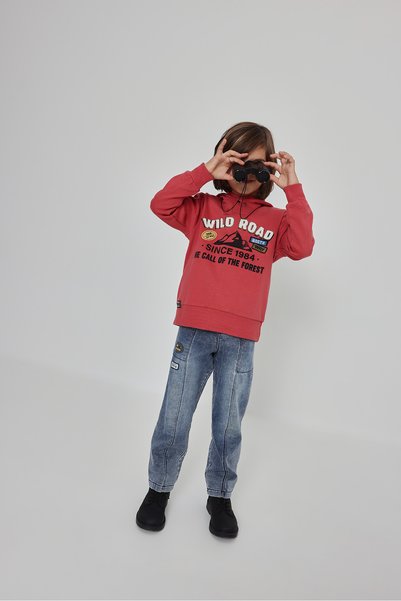 Boboli Elastic-Waist Embroidered Solid Denim Pants, Ages 2–6, Blue