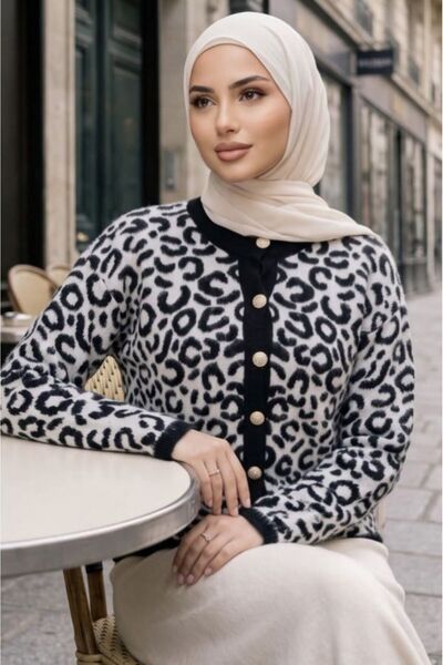 SHİROSA bearded leopard-print cardigan