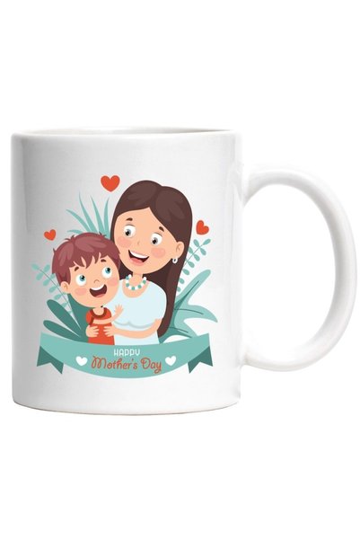 INOVATIX Personalized white mug, Happy Mother's Day, Mother, Child, Leaves, C...