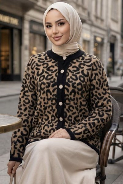 SHİROSA bearded leopard-print cardigan