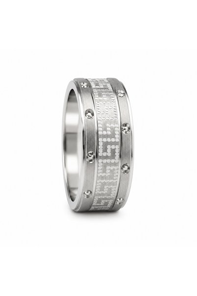 VGDSilver 925 Ayar Desenli Model Unisex Alyans 8mm