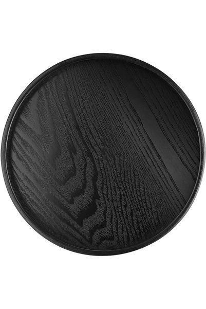 Flylin 30cm Round Wooden Tea Tray, Wood Tea Serving Plate for Teapot and Cups...