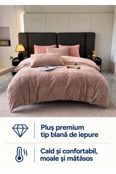 Frasin Select Lenjerie de pat Cocolino, Pluș premium tip blană de iepure, cu ...