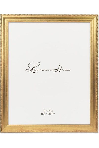Lawrence Frames إطار صور كلاسيكي مزين بالخرز، ذهبي، مقاس 8×10، 537080
