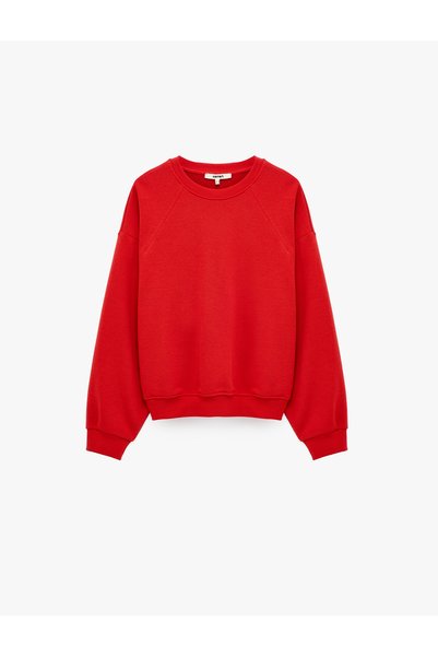 Koton Regular Fit Üç İplik Şardonlu Uzun Kollu Bisiklet Yaka Basic Sweatshirt