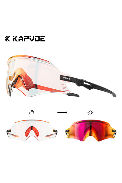 KAPVOE sports glasses K2-PH-RE-1L-03 Photochromic Cycling Sunglasses Men Road...
